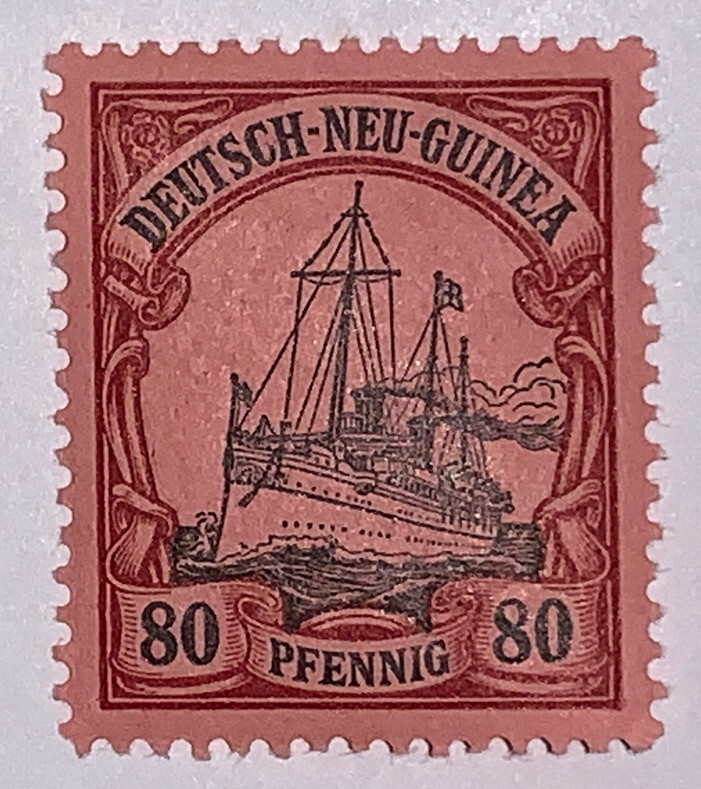 Travelstamps: GERMAN NEW GUINEA STAMPS Kaiser’s Yacht, 80 Pfennig, Mint OG