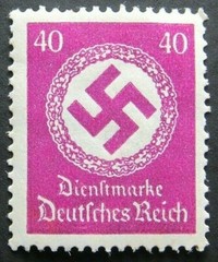 GERMAN 1934 OFFICIAL Mi #142 Sc #090 NSDAP NAZI GERMANY 40 PF MNH SWASTIKA STAMP