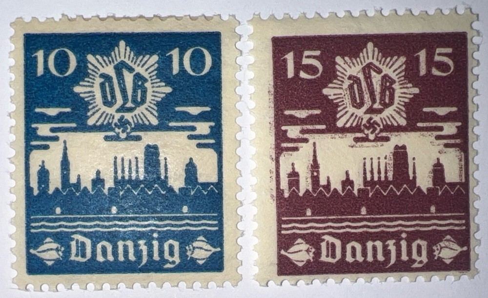 Travelstamps: 1937 Germany Danzig Stamps Mi.No. 267-268, Mint, Og, Hinged, WW2