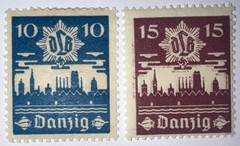 Travelstamps: 1937 Germany Danzig Stamps Mi.No. 267-268, Mint, Og, Hinged, WW2