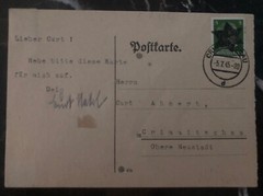 1945 Crimmitschau Germany Postcard Cover Post WW2 provisional Star Overprint