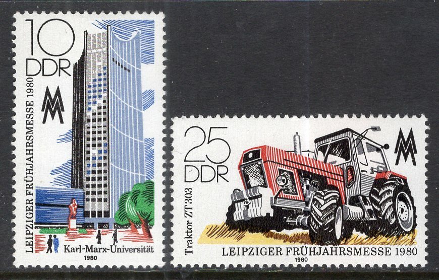 DDR #Mi2498-Mi2499 MNH 1980 Tractor University Leipzig Fair [2094-2095]