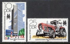 DDR #Mi2498-Mi2499 MNH 1980 Tractor University Leipzig Fair [2094-2095]