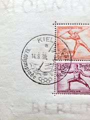 Germany Berlin 1936 XL Olympische Spiele.4 stamp Block.Cancellation 8/14/36.VF+.
