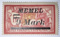 Travelstamps: Germany Memel OP Stamps 9m on 1f, Mint Og Hinged, Surcharge ,MOGH