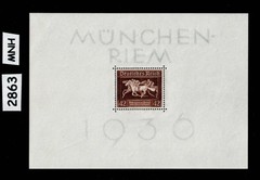 MNH Stamp Mini sheet B90 1936 Brown Ribbon Horse Race Munich Germany #2863