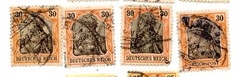Germany Germania High Value Stamp Lot 35pf-4M Mixed Watermarks 27 Used