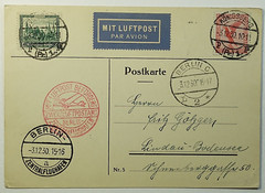 1930 Germany Luftpost Reich Airmail Uprated Postcard Konigsberg to Berlin