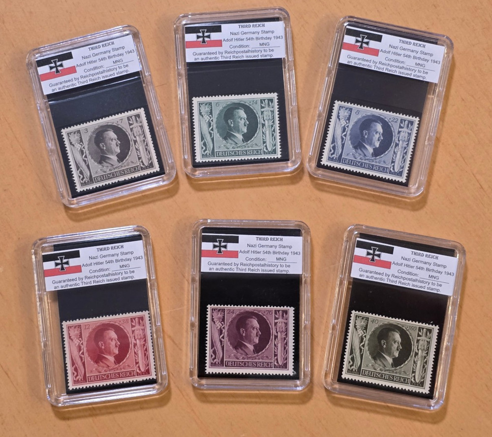 Adolf Hitler 1943 Birthday Stamp Set NSDAP WW2 Nazi German Third Reich Postage