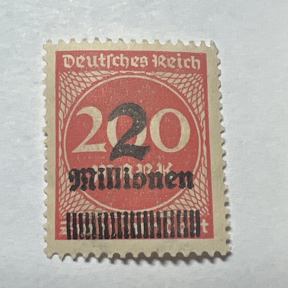 Weimar Republic German Empire 1923 Overprinted Stamp 2mill on 200mark EX/MINT