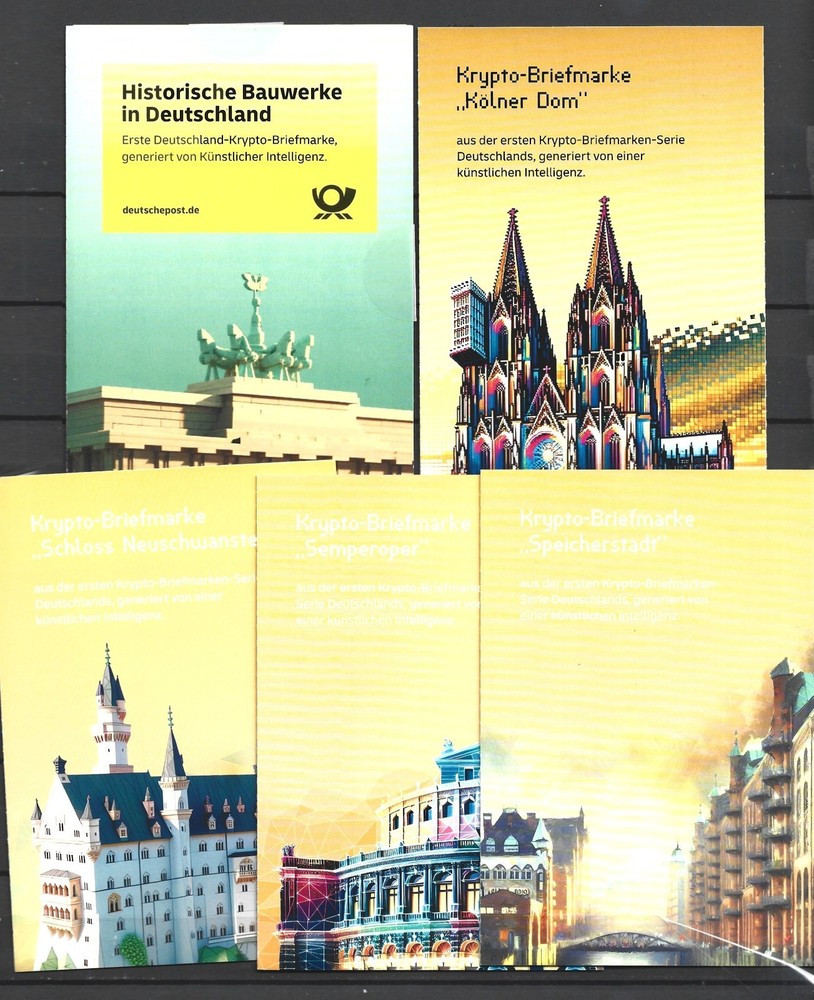 Germany 2023, 2024, 2025 5 Krypto Self-adhesive Yellow Booklets MNH