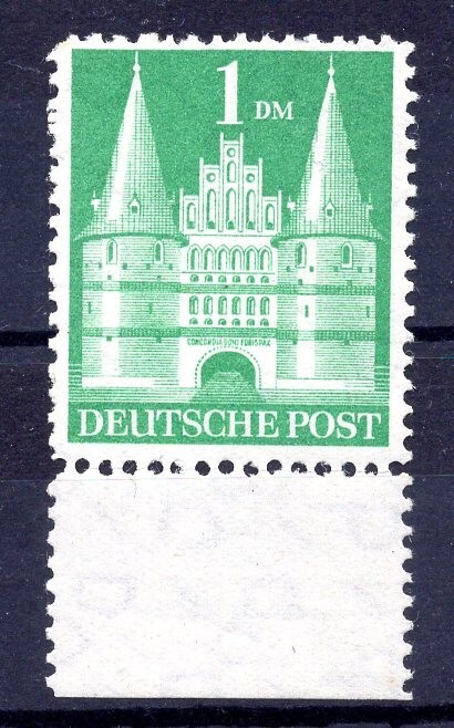 Allied Occupation, 1948 Buildings, 1 Mark, Mi. 97 II Y B, MNH, 7 steps, 11:11