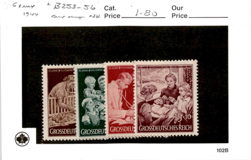 Germany, Postage Stamp, #B253-B256 Mint NH, 1944 Mother & Child (AE)