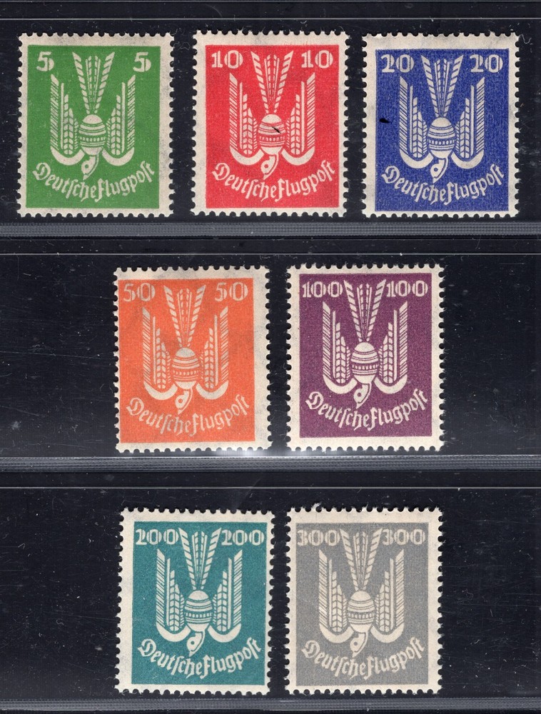 GERMANY 1924 GERMAN EAGLE AIR MAIL SET SCOTT C20-C26 PERFECT MNH ORIGINAL GUM