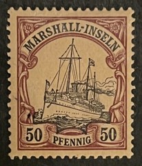 Travelstamps: GERMANY MARSHALL ISLANDS STAMPS Kaiser’s Yacht 50pf MOGH UnWMK