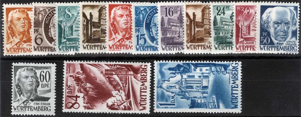 Germany Sc 6N16-6N29 Multicolor 2pf-1dm Multicolor 1948 MNH Original Gum Set