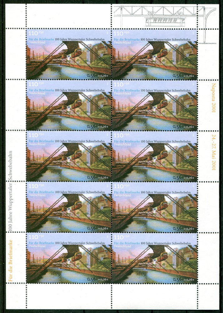 KB 2171 II Day of the Stamp 2001 Mini Sheet Mint Naposta Print
