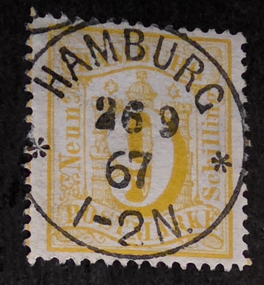 SOTN Cancel HAMBURG Germany Scott 17 Stamp Used T24658
