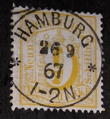 SOTN Cancel HAMBURG Germany Scott 17 Stamp Used T24658