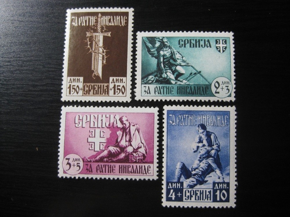 SERBIA SERBIEN THIRD REICH OCCUPATION Mi. #86-89 MNH stamp set! CV $60.00