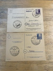 1948 Germany Postal Cards Lot (2) – Leipzig & Dresden Cancels