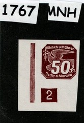 MNH stamp Sc P8 Newspaper German Occupied Czechoslovakia WWII 1939 #1767