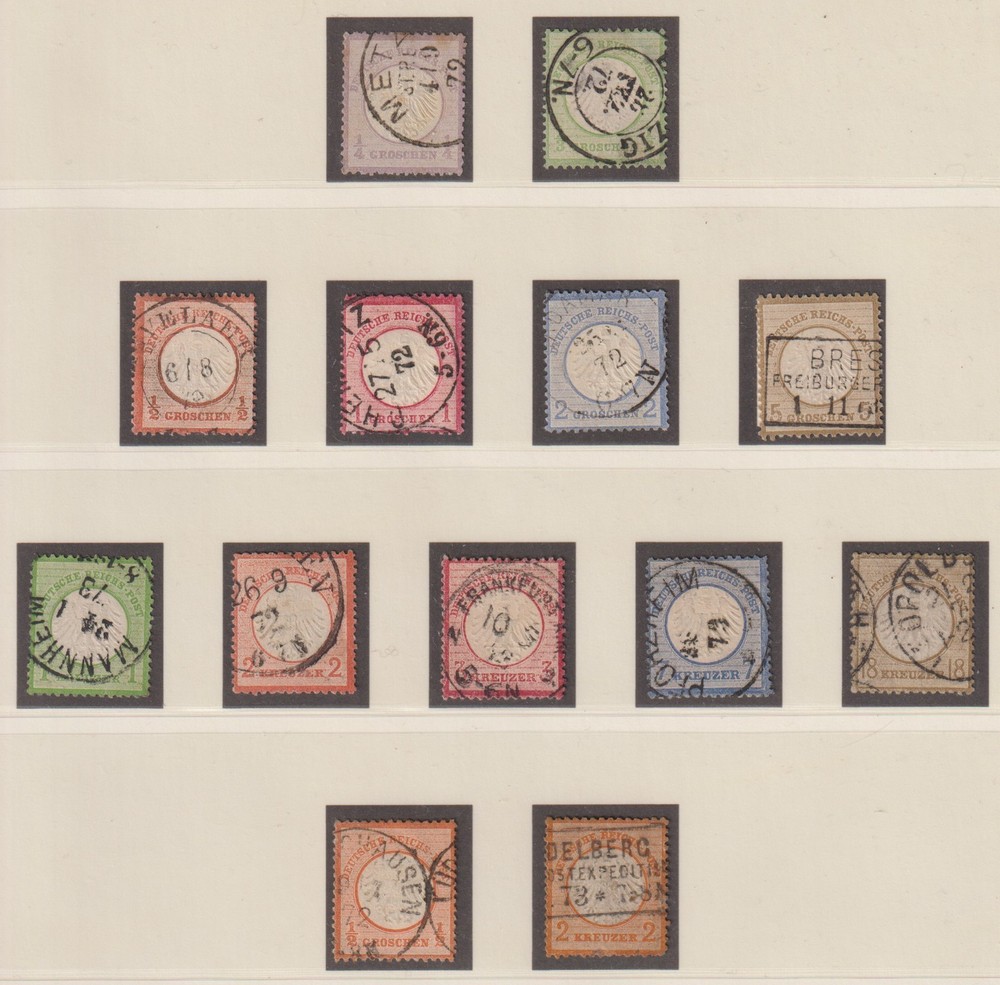 German Reich 1872 M 1-11+14-15 CANC VF / CAT VALUE $2100