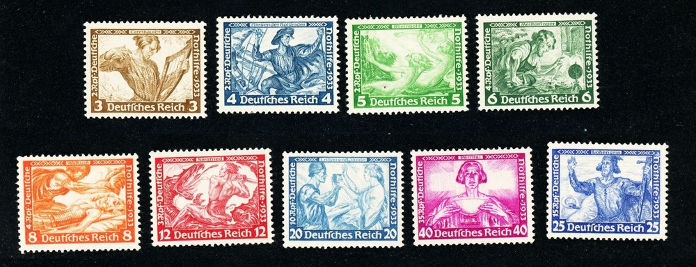 [GERMANY] 1933 Vibrant set of SC B49-B57 (MH) VF CA2708