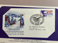 1976 International Tributes to America’s Bicentennial Historical Germany Cover