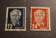 Scott#54 #55, 1950, 12 & 24 pf , President Wilhelm Pieck, G.D.R., Used Stamps