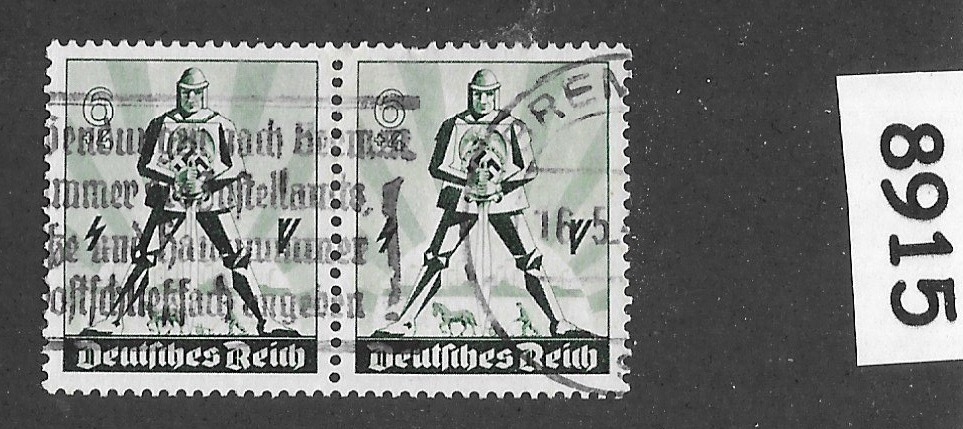 Used stamps B171 Hitler Swastika Germany 1940 Aryan Warrior May day #8915