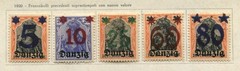 1920 DANZIG – 20 MINT GERMAN STAMPS OVERPRINTED DANZIG – EXCELLENT MINT/LH/OG/C2