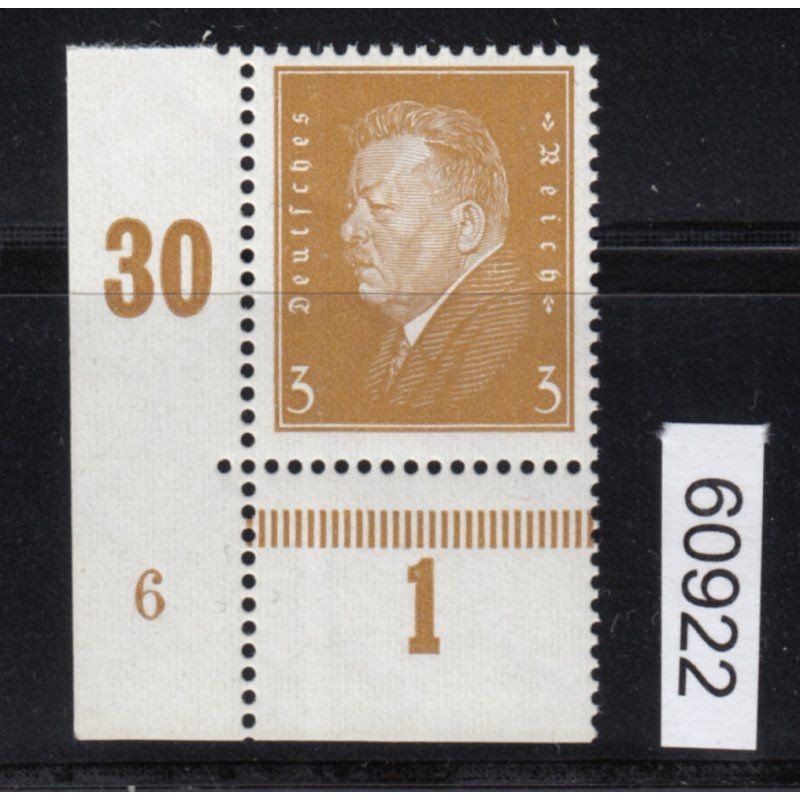 DR 1928, Mich.-Nr.: 410 ** Corner edge plate number checked finding