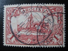 KAROLINEN GERMAN COLONY Mi. #16 used Kaiser Yacht stamp w/ Truk cancel!