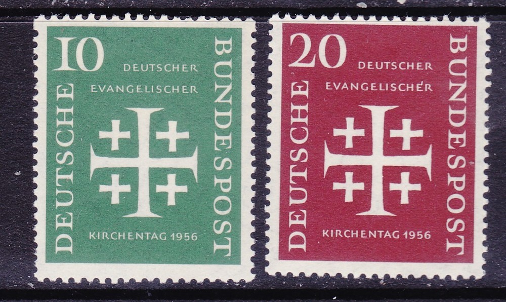 Germany 744-45 MNH OG 1956 German Protestants Meeting Evangelical Synod Set