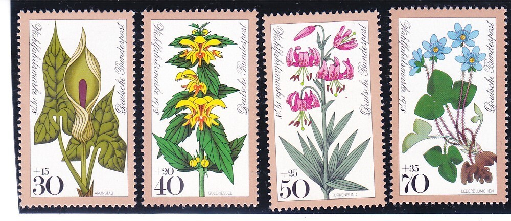 Germany B553-56 MNH 1978 Woodland Flowers Full Set of 4 Very Fine