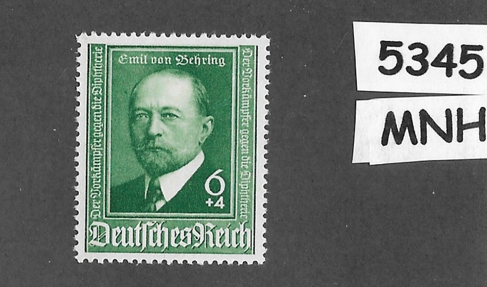 #5345 MNH stamp B186 PF06 + 04 Emil von Behring / 1940 Germany Third Reich