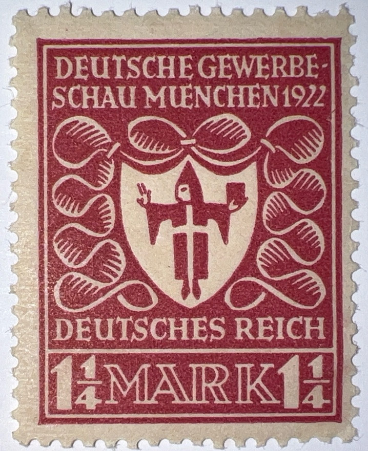 Travelstamps: Germany Stamp Sc# 212/ Mi 199 Sg 118 Arms of Munich 1 1/4m Mognh