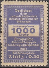 Stamp Germany Poland General Gov’t Revenue WW2 War Package Tax 1000 MNH