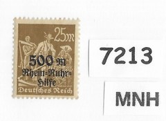#7213 MNH Stamp Sc B6 Charity Overprint Surcharge Republic Germany 1923