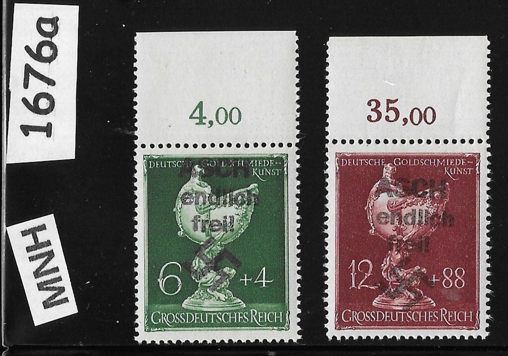 MNH stamp set B286-287 Modern Fantasy Overprints Dresden Goldsmith society 1676a