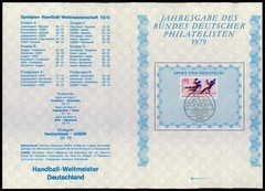 GERMANY FOLDER BDPH 1979 SPORTS – HANDBALL – CANOE – ONLY FOR MEMBERS !!!