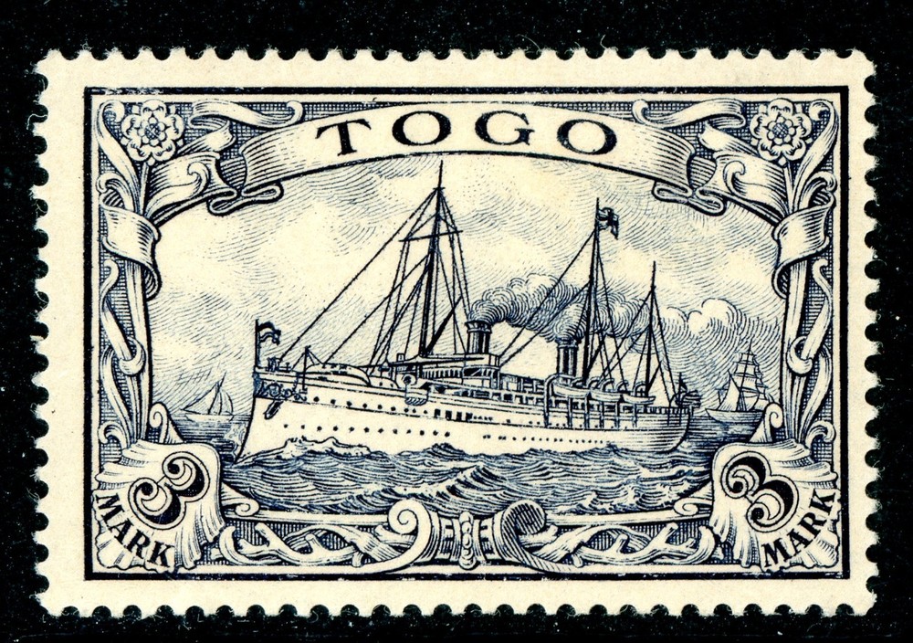 GANDALF – Germany 1900 Togo 3 Mark Yacht Scott #18 Mint Y156