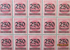 German Stamps – Third Reich Inflation complete Sheet – 1923 – 250/500M ~ MNH