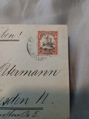 ​Kiautschou 1913 Registered Cover Tsingtau to Dresden Yacht 20c wmk Mi 44 Rare!
