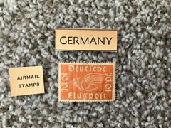 Germany Stamp – 1919 – Reich – Sc# C1 – Airmail – Deutsche – Vintage – Orange