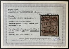 DANZIG 1920 42IIAFI used FLAWLESS Opinion BPP (Z9702