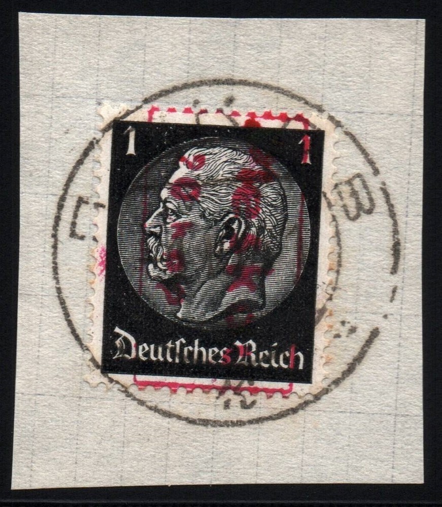 German Occupation Pleskau (Pskov) Michel 1b red overprint used *read description
