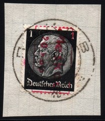 German Occupation Pleskau (Pskov) Michel 1b red overprint used *read description