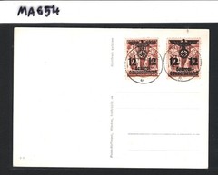 POLAND GERMANY OCC‘ WW2 Postcard EAGLE Overprints SOLDIERS PPC Cracow MA654
